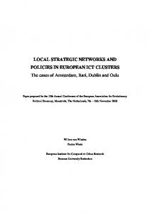 LOCAL STRATEGIC NETWORKS AND POLICIES IN ... - CiteSeerX