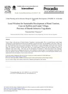 Local Wisdom for Sustainable Development of Rural ... - ScienceDirect