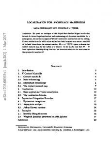 Localization for $ K $-Contact Manifolds