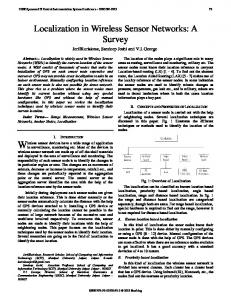 Localization in Wireless Sensor Networks: A Survey - Semantic Scholar