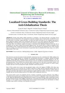 Localized Green Building Standards: The Anti-Globalization ... - IJIRSET