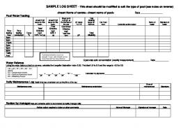 Log Sheet - NSW Health