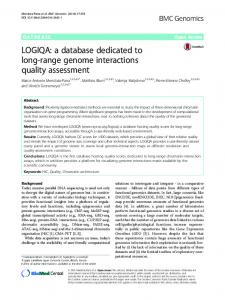 LOGIQA: a database dedicated to long-range genome interactions ...