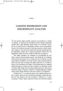 LOGISTIC REGRESSION AND DISCRIMINANT ANALYSIS