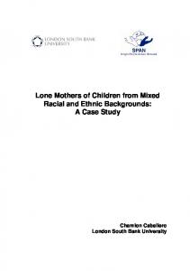 Lone Mothers of Children from Mixed Racial and Ethnic Backgrounds ...