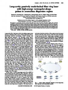 Long-cavity passively mode-locked fiber ring laser ... - OSA Publishing