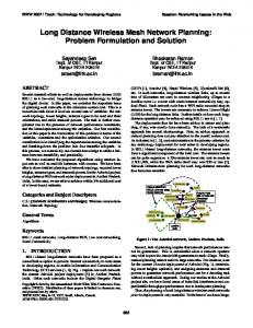 Long Distance Wireless Mesh Network Planning ... - WWW2007