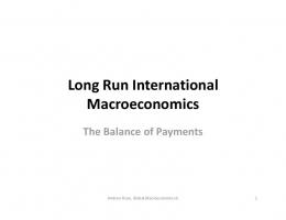 Long Run International Macroeconomics