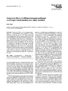 Long-term effects of different inorganic pollutants on ... - Springer Link