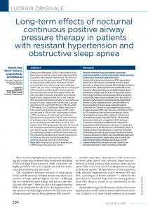 Long-term effects of nocturnal continuous positive airway pressure