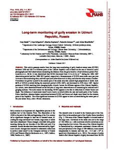 Long-term monitoring of gully erosion in Udmurt Republic ... - PIAHS