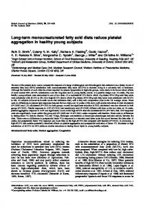 Long-term monounsaturated fatty acid diets reduce