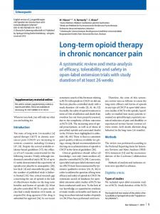 Long-term opioid therapy in chronic noncancer pain