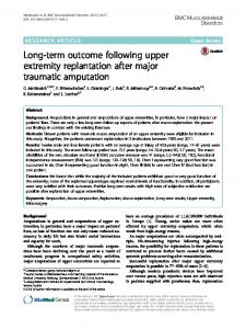 Long-term outcome following upper extremity ... - CyberLeninka