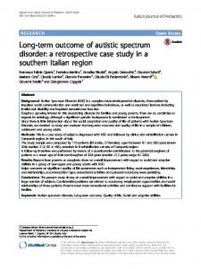 Long-term outcome of autistic spectrum disorder - Italian Journal of ...