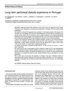 Long-term peritoneal dialysis experience in Portugal