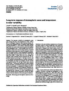 Long-term response of stratospheric ozone and temperature to solar ...