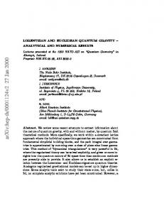 Lorentzian and Euclidean Quantum Gravity-Analytical and Numerical ...