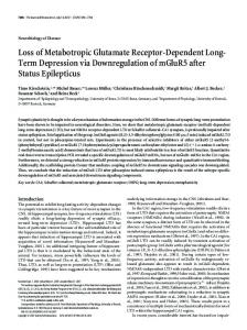 Loss of Metabotropic Glutamate Receptor