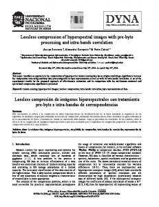 Lossless compression of hyperspectral images ... - SciELO Colombia