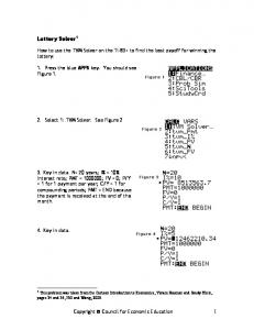 Lottery Solver - EconEdLink