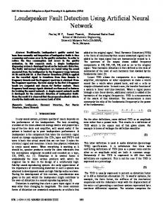 Loudspeaker Fault Detection Using Artificial Neural ...