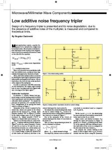 Low additive noise frequency tripler