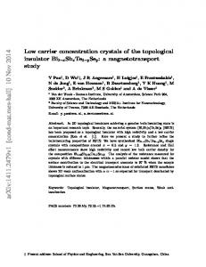 Low carrier concentration crystals of the topological insulator Bi2 ...