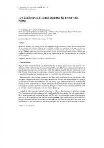 Low-complexity rate-control algorithm for hybrid ... - Semantic Scholar