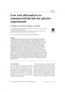 Low cost alternatives to commercial lab kits for physics ... - SCLPX