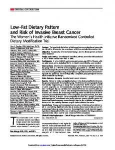 Low-Fat Dietary Pattern and Risk of Invasive Breast Cancer