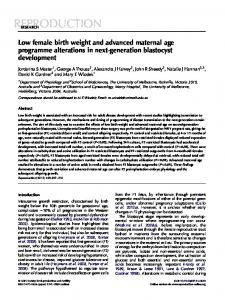 Low female birth weight and advanced maternal age programme ...