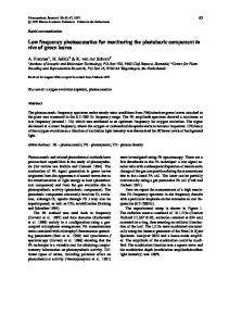 Low frequency photoacoustics for monitoring the ... - Springer Link