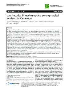 Low hepatitis B vaccine uptake among surgical residents in Cameroon ...