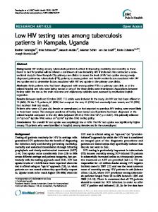 Low HIV testing rates among tuberculosis patients in Kampala, Uganda