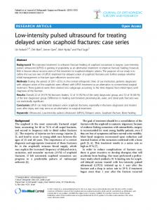 Low-intensity pulsed ultrasound for treating delayed union scaphoid ...