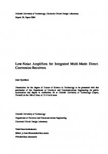 Low-Noise Amplifiers for Integrated Multi-Mode Direct- Conversion ...