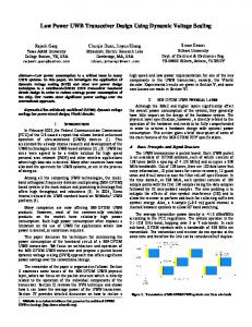 Low Power UWB Transceiver Design Using ... - Semantic Scholar