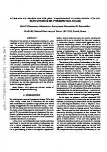 Low-rank and Sparse NMF for Joint Endmembers' Number Estimation ...