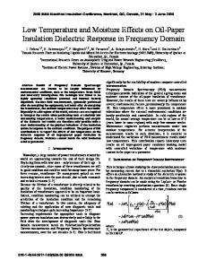 Low Temperature and Moisture Effects on Oil-Paper Insulation ...