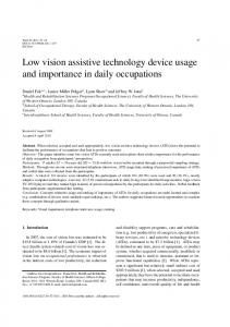 Low vision assistive technology device usage and ... - IOS Press