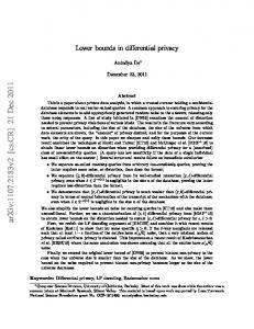 Lower bounds in differential privacy