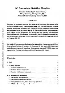 LP Approach to Statistical Modeling