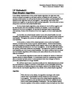 LP Methods.S1 Dual Simplex Algorithm