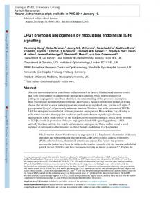 LRG1 promotes angiogenesis by modulating ... - BioMedSearch