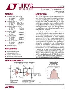 LT1001 - Precision Operational Amplifier