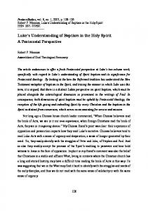 Luke's Understanding of Baptism in the Holy Spirit