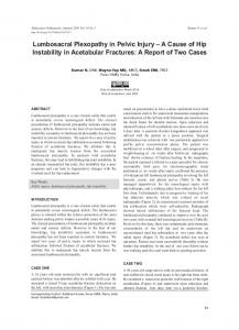 Lumbosacral Plexopathy in Pelvic Injury - Semantic Scholar