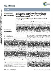 Luminescence properties and energy transfer