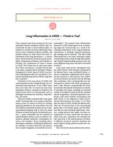 Lung Inflammation in ARDS